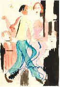Ernst Ludwig Kirchner Dancing couple - Watercolour and ink over pencil oil painting picture wholesale